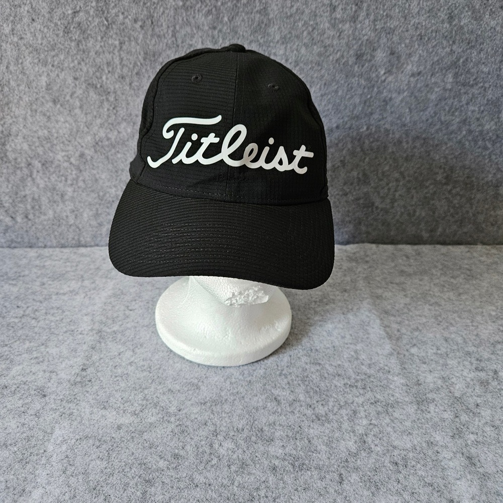 Titleist Golf Hat Black Performance Adjustable Strapback Baseball Cap Logo